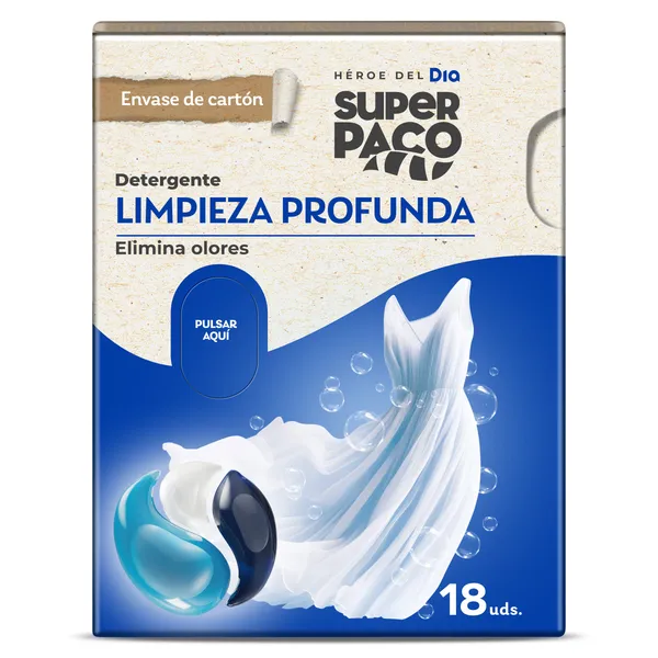 Detergente en cápsulas limpieza profunda Dia Super Paco 18 unidades 2