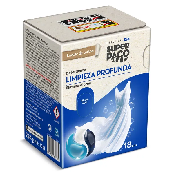 Detergente en cápsulas limpieza profunda Dia Super Paco 18 unidades 3