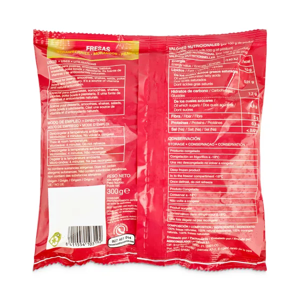 Fresas congeladas La cuerva bolsa 300 g 2