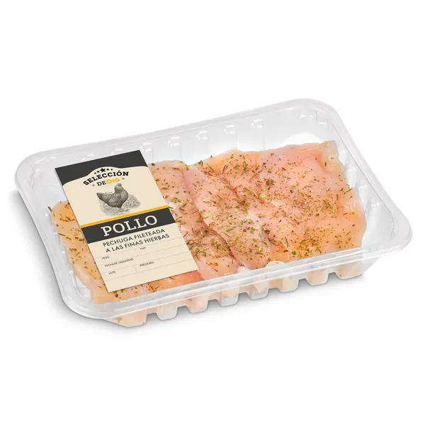 Pechuga fileteada de pollo a las finas hierbas Selección de Dia 650 g aprox. 3
