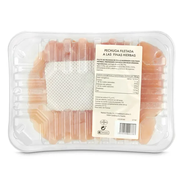 Pechuga fileteada de pollo a las finas hierbas Selección de Dia 650 g aprox. 5