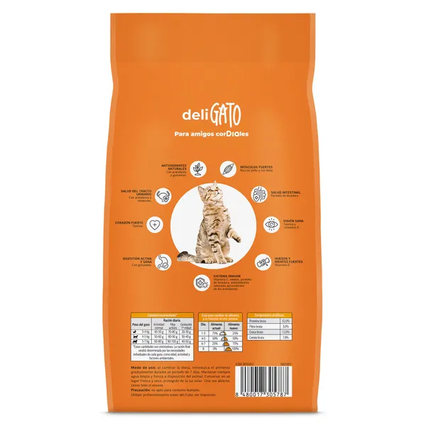 Alimento para gatos con pollo y buey Deligato de Dia bolsa 1.5 Kg 5