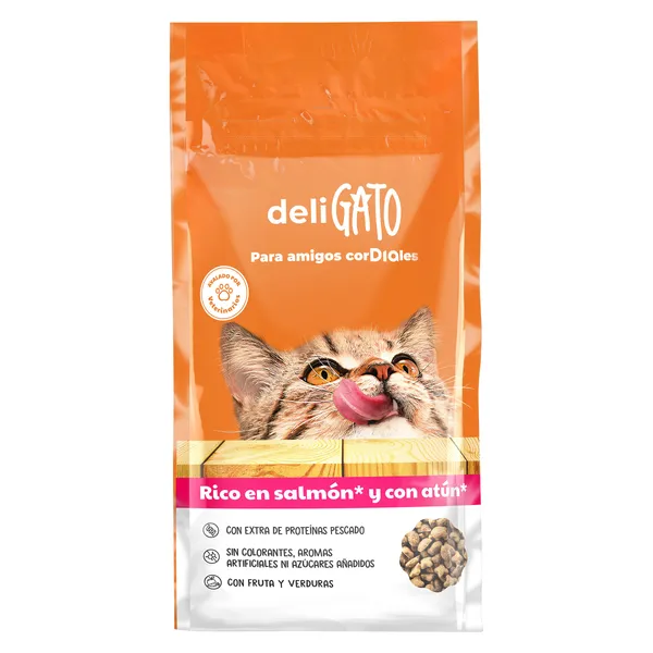 Alimento para gatos con salmón y atún Deligato de Dia bolsa 1.5 Kg 3