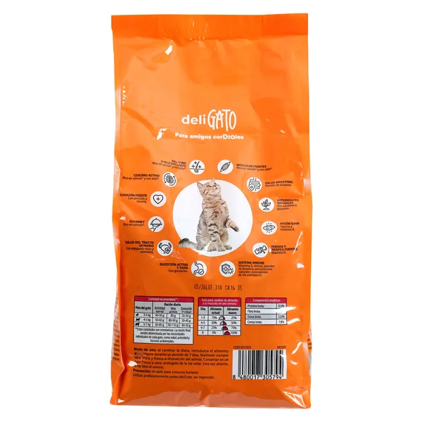 Alimento para gatos con salmón y atún Deligato de Dia bolsa 1.5 Kg 5