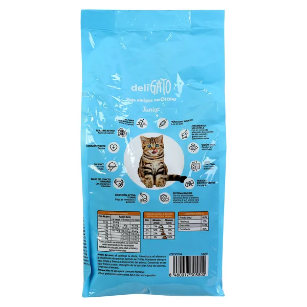 Alimento para gatos junior con pollo Deligato de Dia bolsa 1.5 Kg 6