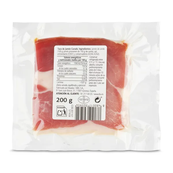 Taco de jamón curado Dia Nuestra Alacena 200 g 3