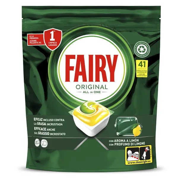 Lavavajillas máquina original limón Fairy bolsa 41 unidades