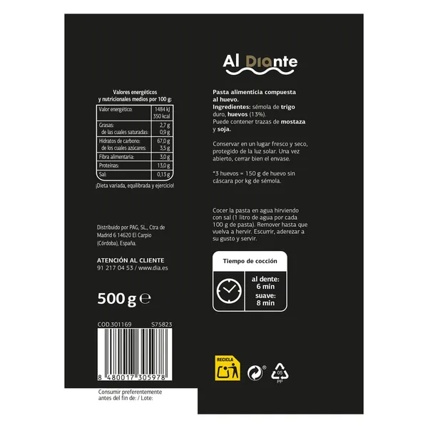 Tagliata al huevo Al Diante Dia bolsa 500 g 2
