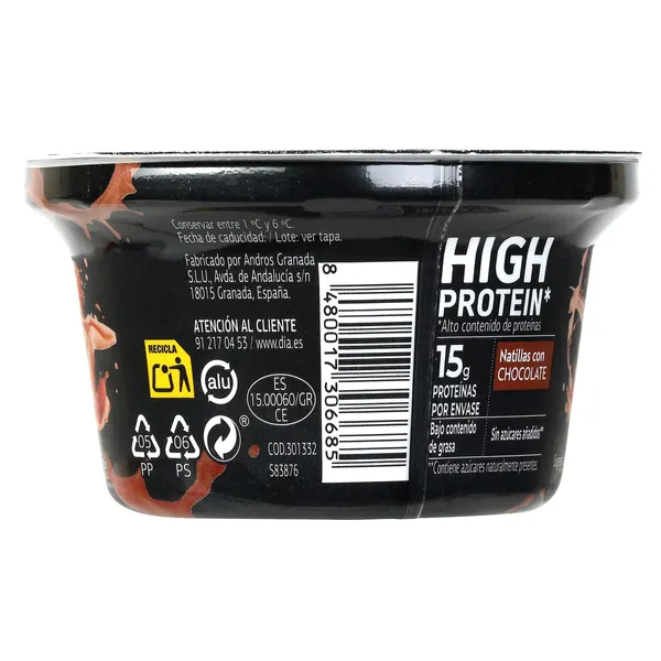 Natillas de chocolate alta en proteínas Dia Láctea tarrina 150 g 4