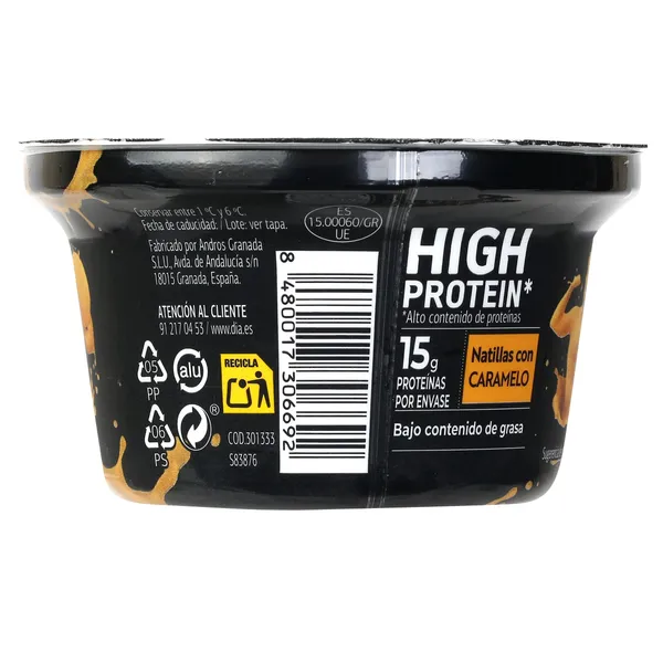 Natillas con caramelo alta en proteínas Dia Láctea tarrina 150 g 4