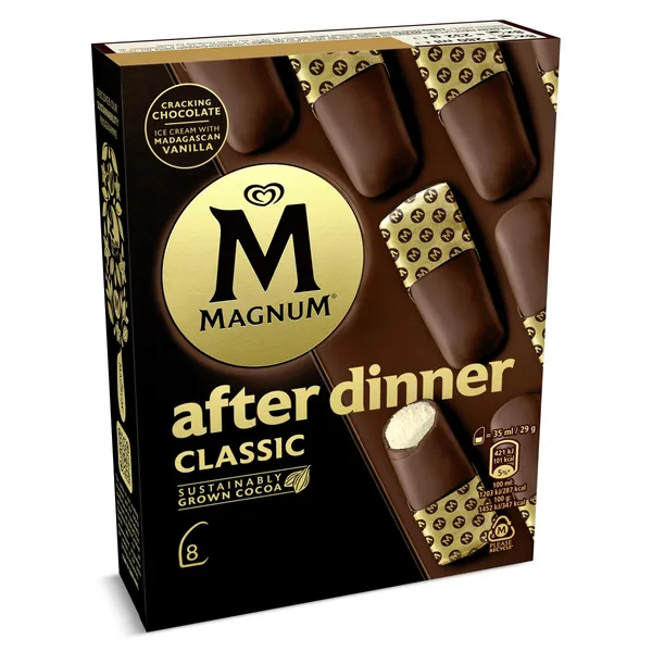 Helado bombón after dinner classic 8 unidades Magnum caja 232 g