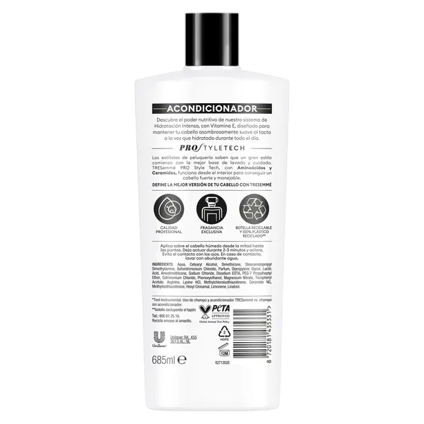 Acondicionador capilar hidratación intensa Tresemmé botella 685 ml 2