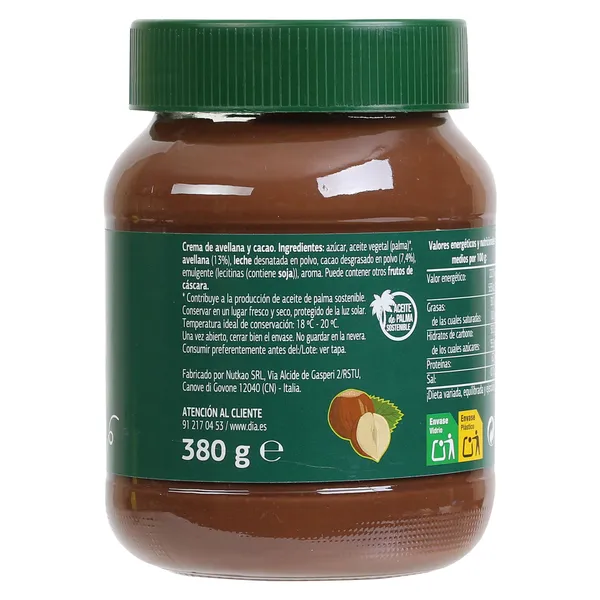 Crema de avellanas y cacao Dia Temptation frasco 380 g 4