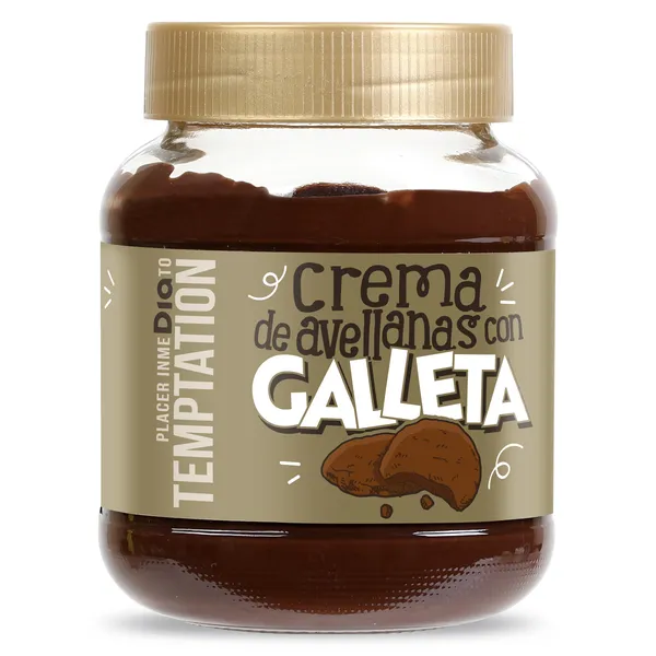 Crema de avellanas y cacao con galleta Dia Temptation frasco 350 g 2