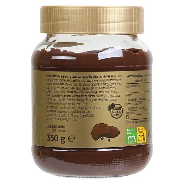 Crema de avellanas y cacao con galleta Dia Temptation frasco 350 g 4