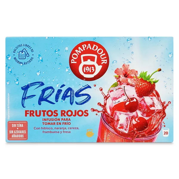 Infusión de frutos rojos agua fría Pompadour caja 20 unidades 2