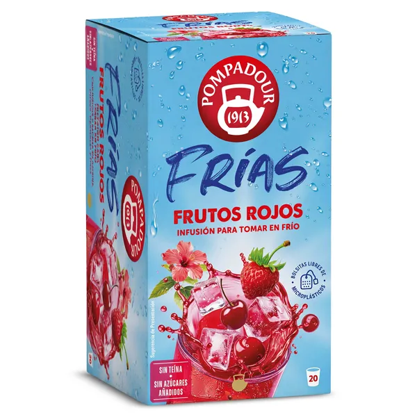 Infusión de frutos rojos agua fría Pompadour caja 20 unidades 3