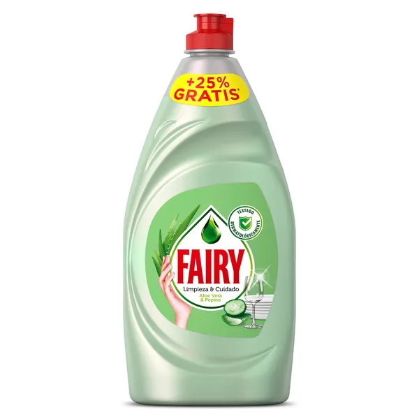 Lavavajillas mano concentrado aloe vera y pepino Fairy botella 820 ml 2