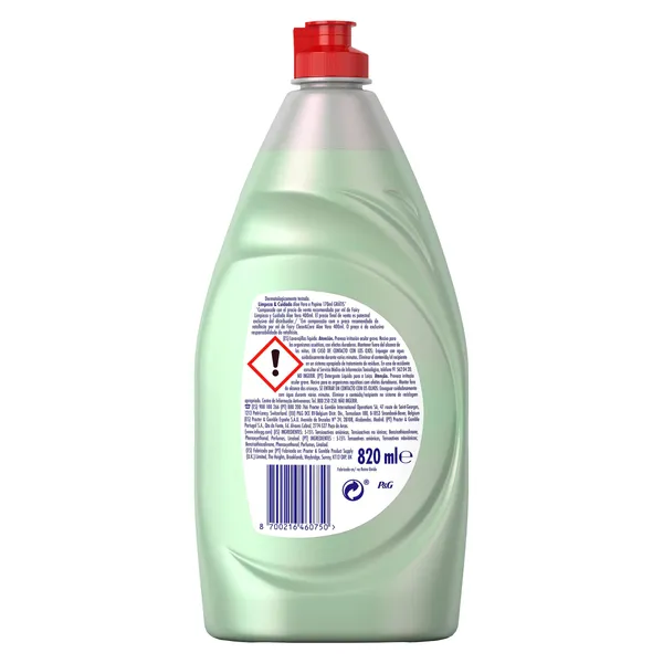 Lavavajillas mano concentrado aloe vera y pepino Fairy botella 820 ml 3