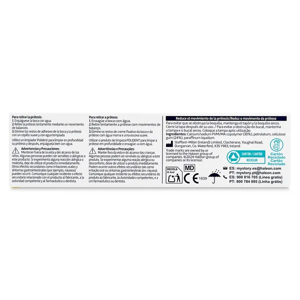 Crema fijadora para prótesis dental sin sabor Polident caja 44 g 2