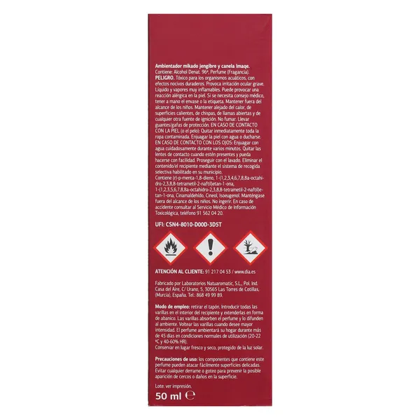 Ambientador mikado jengibre y canela Imaqe de Dia caja 50 ml 5