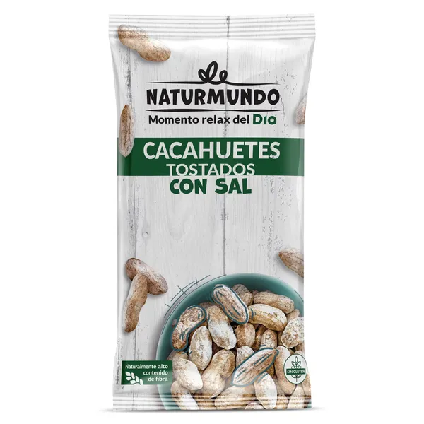 Cacahuetes con cáscara salados Dia Naturmundo bolsa 250 g