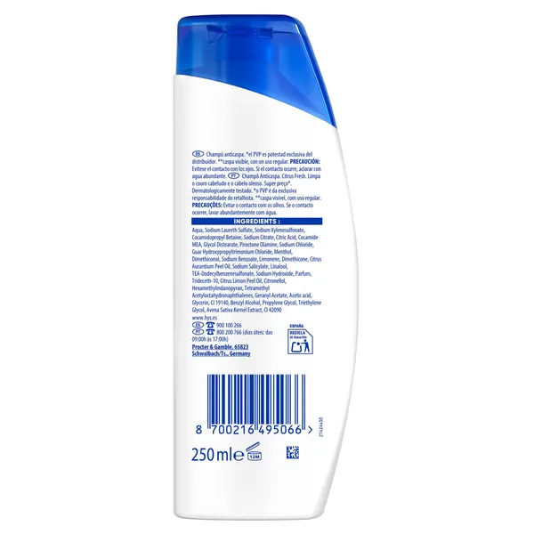 Champú anticaspa citrus fresh cabello graso H&S 250 ml 3