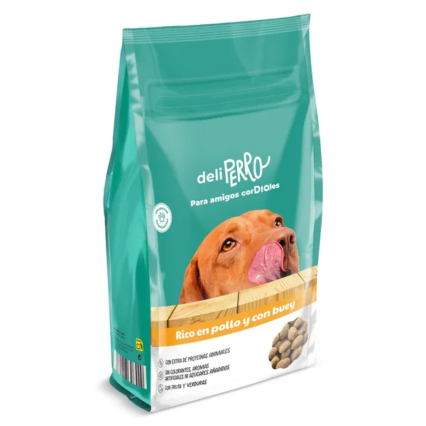 Alimento para perros con pollo y buey Deliperro de Dia bolsa 10 Kg 2