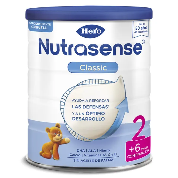 Leche infantil 2 classic Hero Baby Nutrasense 800 g