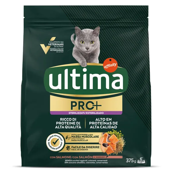 Alimento para gatos esterilizados con salmón Ultima Pro+ 375 g 2