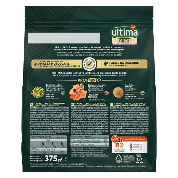 Alimento para gatos esterilizados con salmón Ultima Pro+ 375 g 3