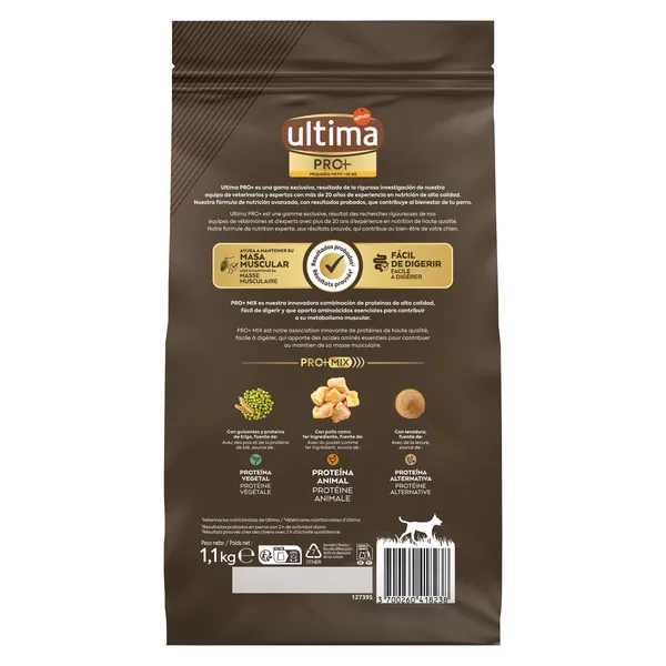 Alimento para perros mini con pollo Ultima Pro+ bolsa 1.1 Kg 2