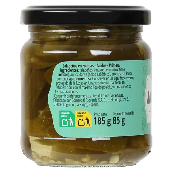 Jalapeños en rodajas Vegecampo de Dia frasco 85 g 3