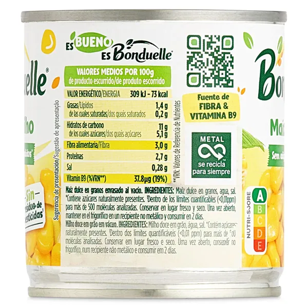 Maíz dulce sin azúcar añadido Bonduelle 150 g 3