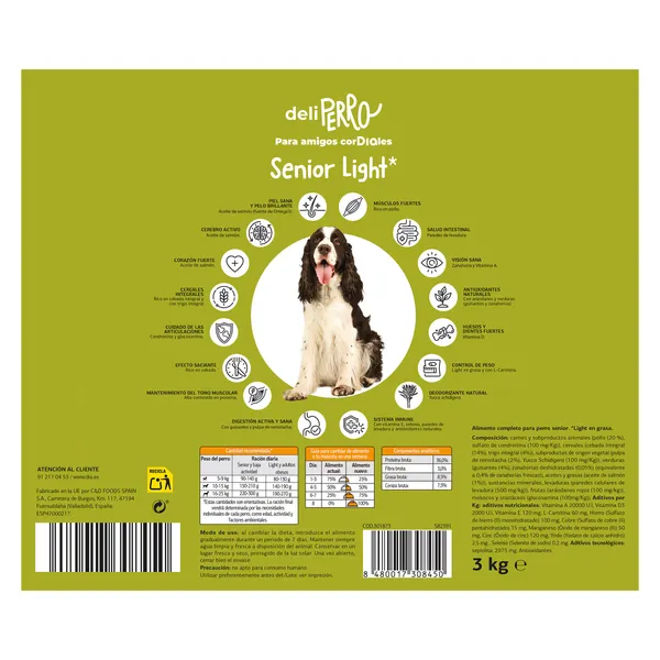 Alimento para perros senior light con pollo Deliperro de Dia bolsa 3 Kg 4