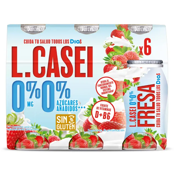 Bebida desnatada de fresa L-Casei Dia pack 6 x 100 g 2