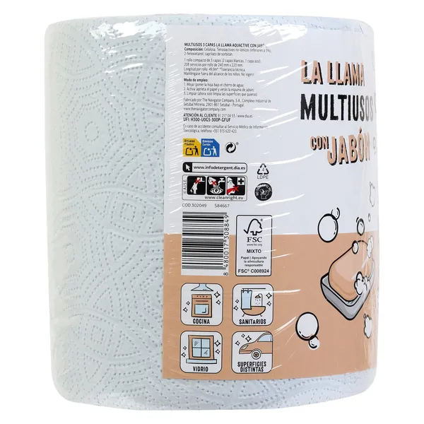 Papel multiusos con jabón Dia La Llama 1 unidad 5