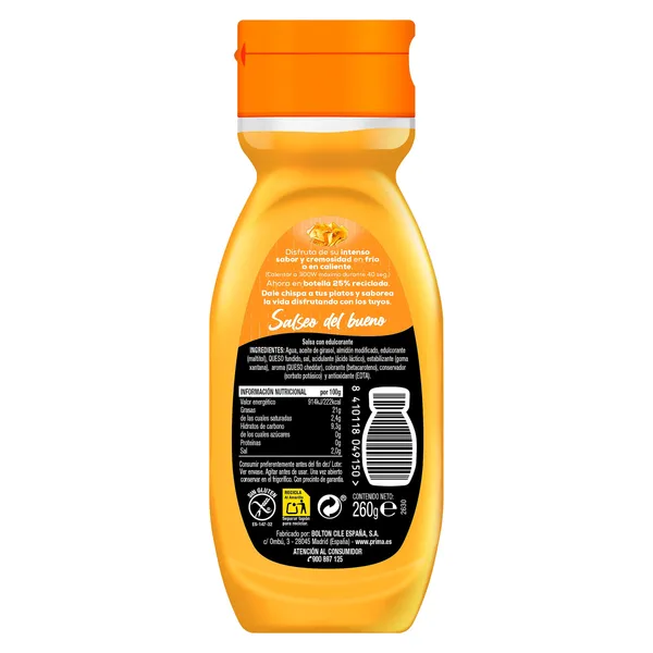 Salsa cheddar cero Prima 260 g 2