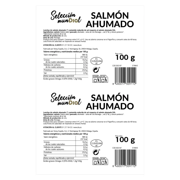 Salmón ahumado reducido en sal Selección Mundial de Dia sobre 100 g 2