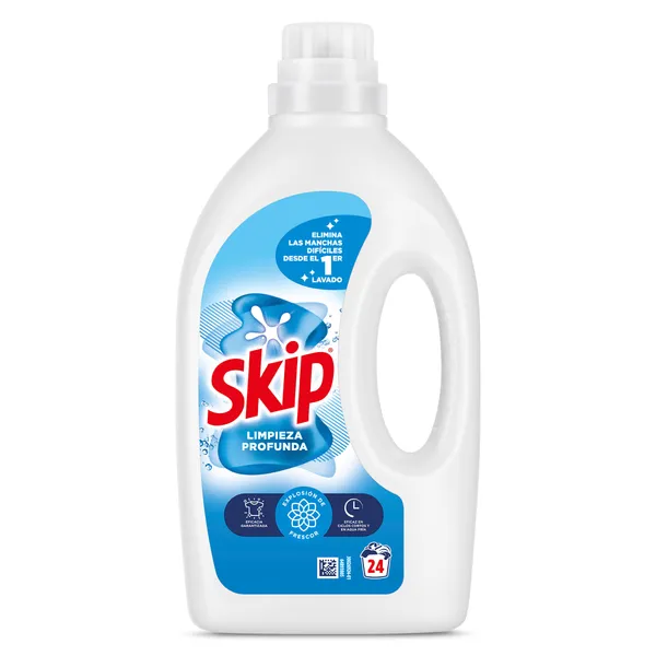 Detergente máquina líquido Limpieza profunda Skip botella 24 lavados 2