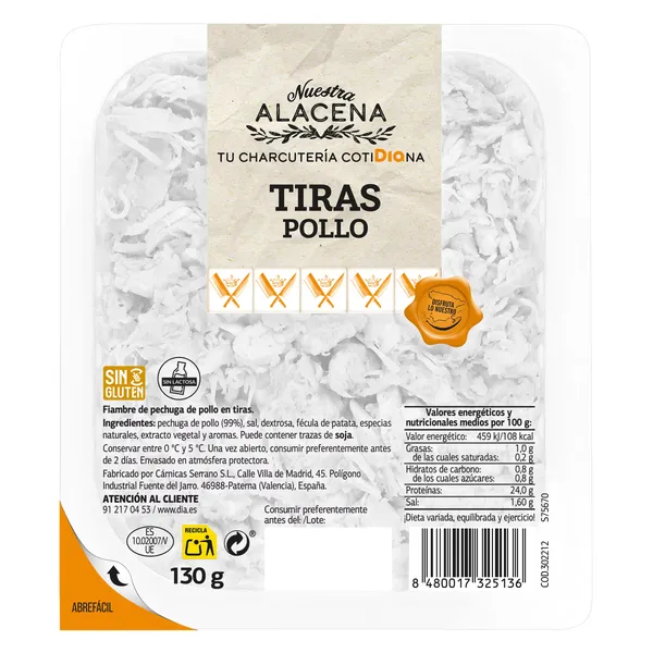 Tiras de pollo Dia Nuestra Alacena 130 g 4