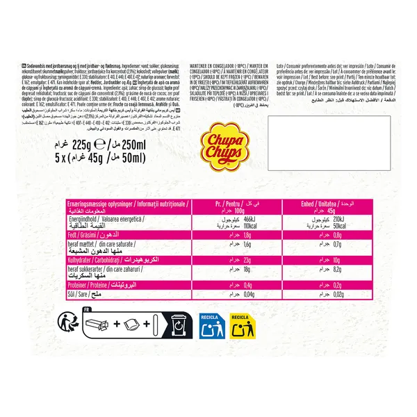 Helado sabor fresa y crema 5 unidades Chupa Chups caja 225 g 4