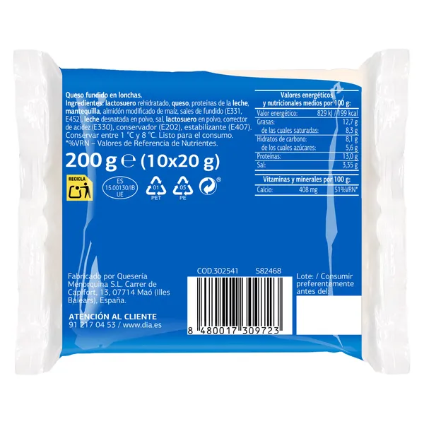 Queso fundido sándwich Dia Láctea bolsa 200 g 2