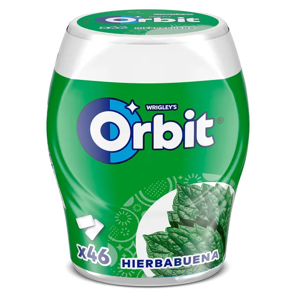 Chicles sabor hierbabuena sin azúcar Orbit bote 46 unidades