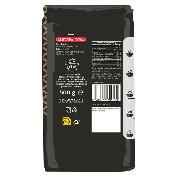 Arroz bomba Dia Arrozona 500 g 3