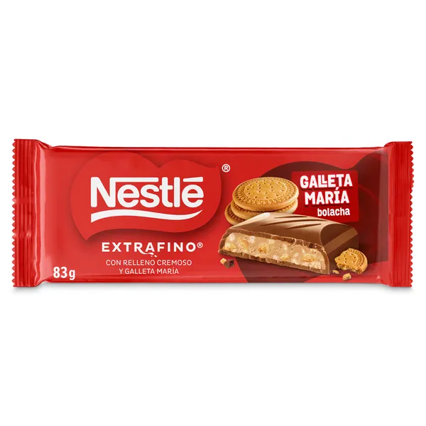 Chocolate con leche con relleno cremoso y galletas María Nestlé Extrafino 83 g 2