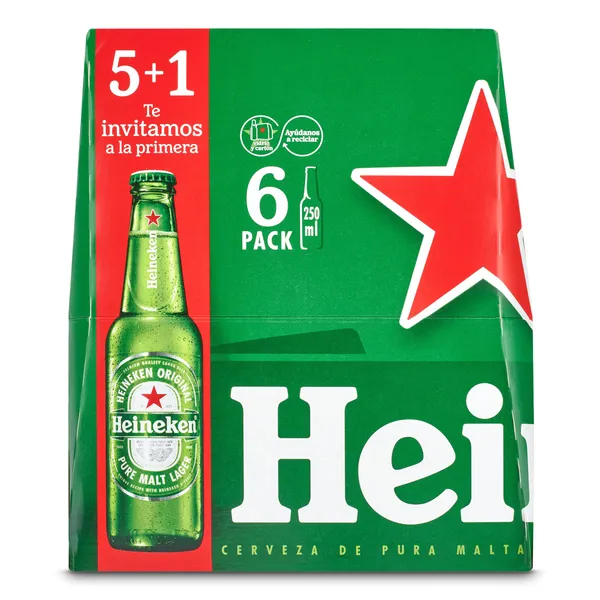 Cerveza Heineken botella 5+1 x 25 cl 2