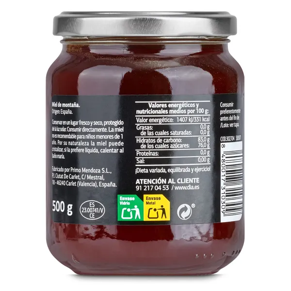 Miel de montaña Mielove de Dia 500 g 3