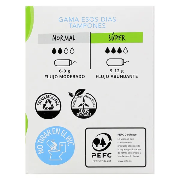 Tampón con aplicador compact súper Esos Dias caja 20 unidades 4