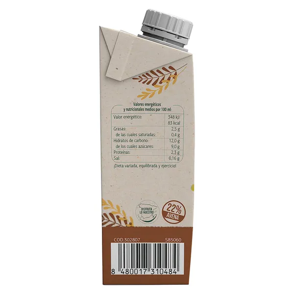 Bebida de avena con cacao Vegedia brik 250 ml 2